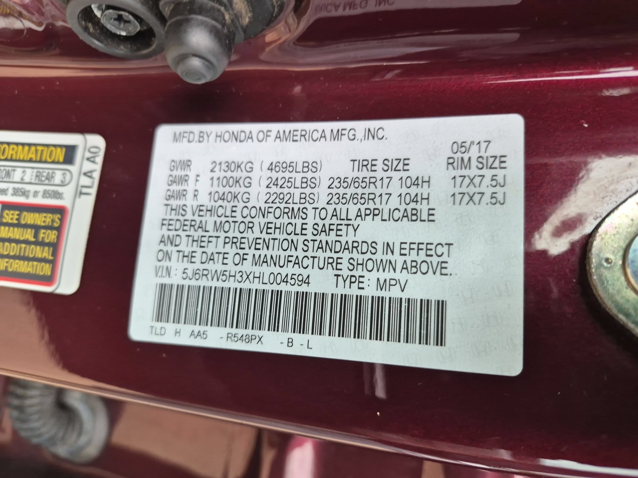 2017 Honda CR-V LX - Photo 32