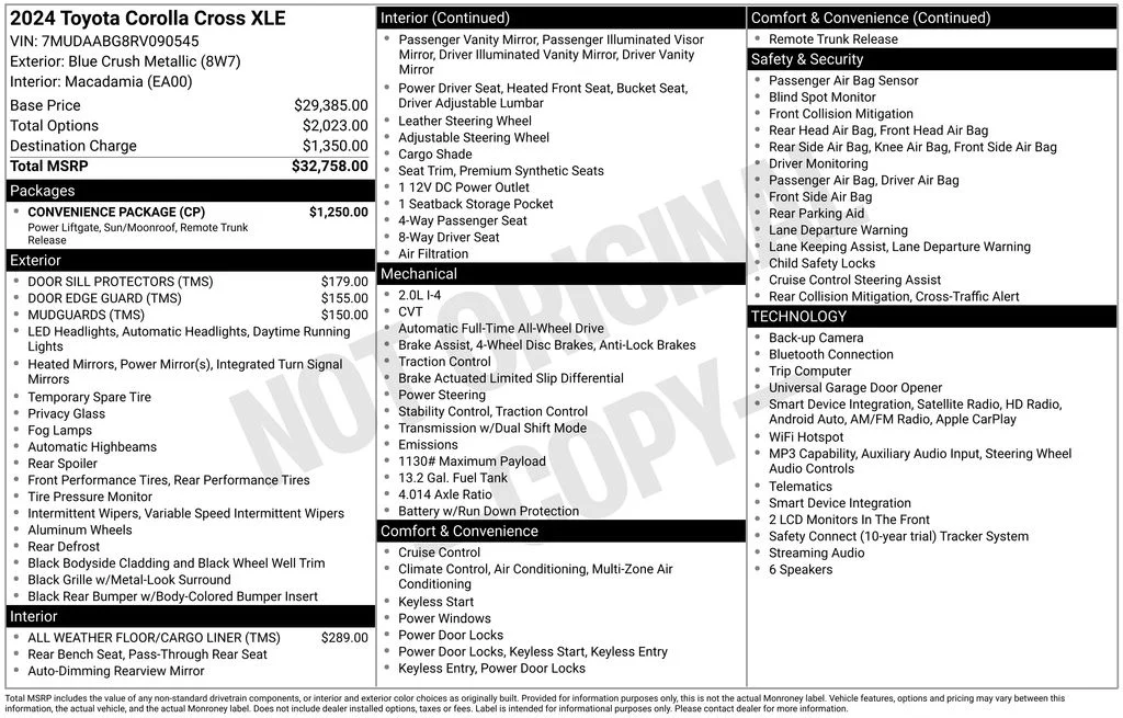 Used 2024 Blue Toyota XLE image 6