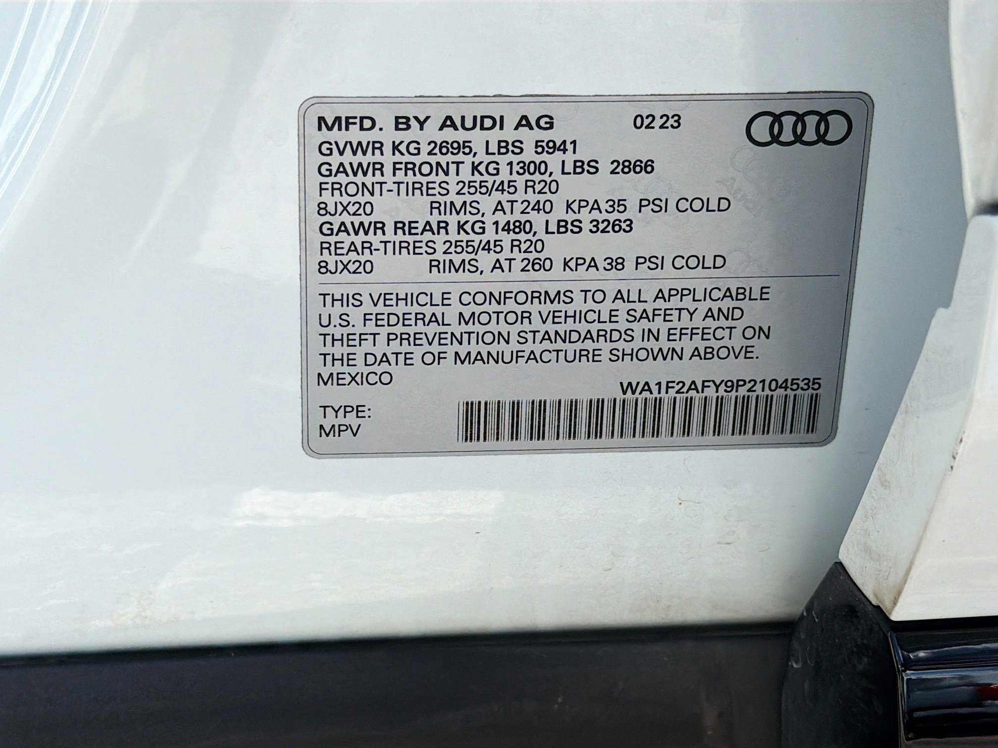 Used 2023 Glacier White Audi S line Prestige image 43