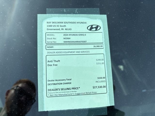 Used 2024 Hyundai IONIQ 6 SE with VIN KMHM24AA4RA070307 for sale in Greenwood, IN