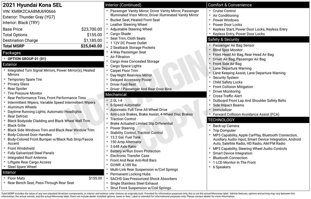 Used 2021 Gray Hyundai SEL image 9