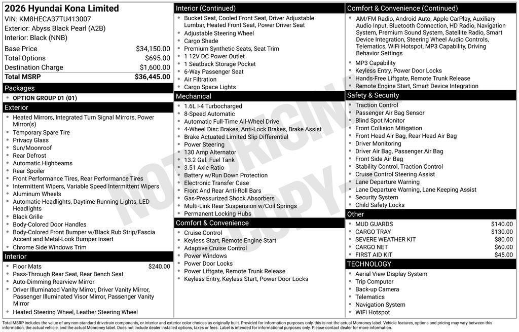New 2026 Black Hyundai Limited AWD image 25