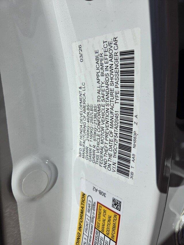 Certified Used 2026 Platinum White Pearl Honda Sport Hybrid image 32