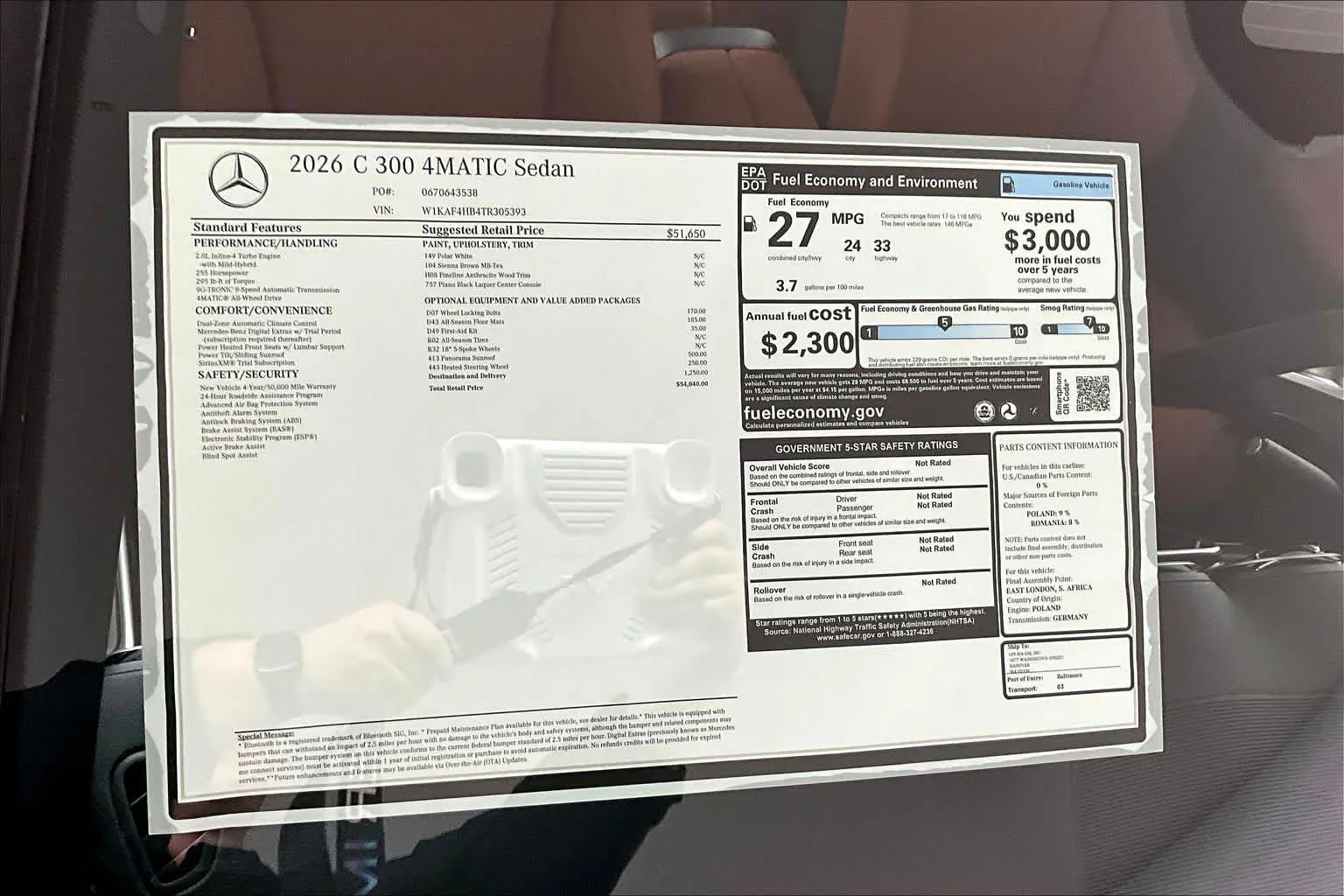 New 2026 Polar White Mercedes-Benz C 300 image 17