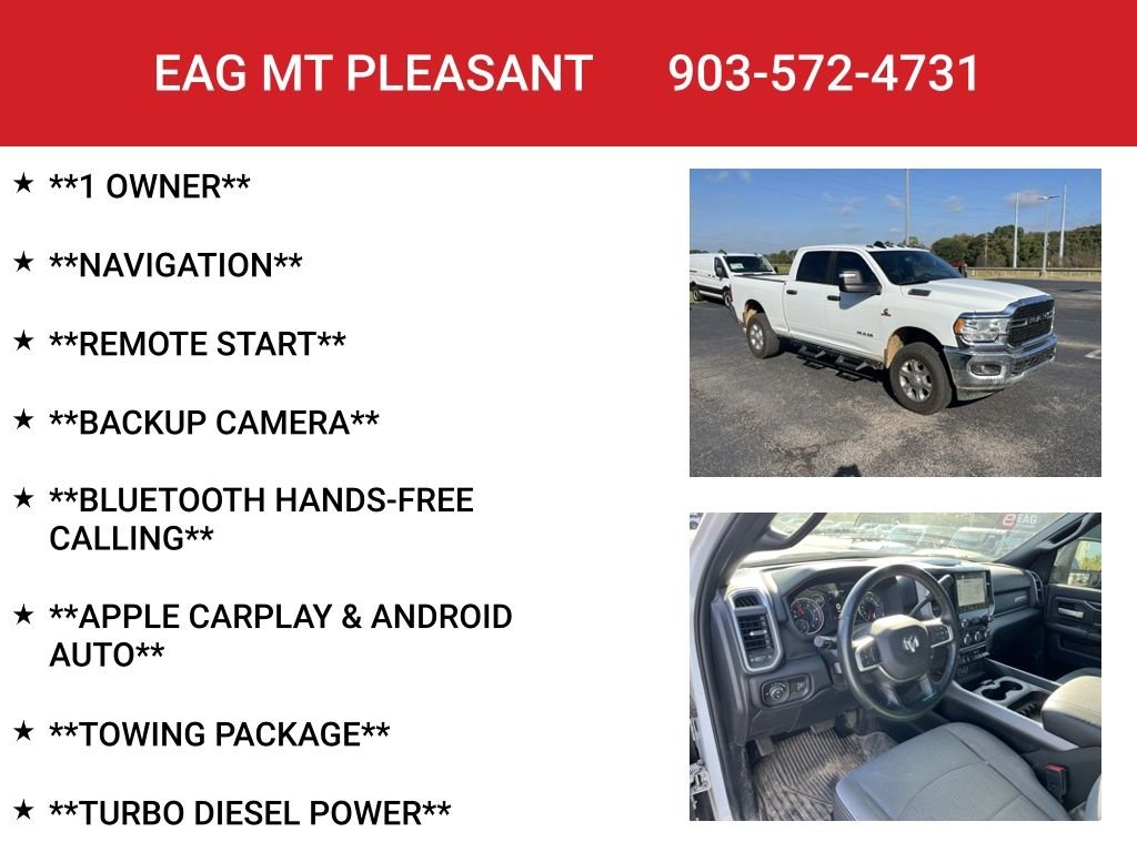 Used 2024 Bright White Clearcoat Ram Big Horn image 4