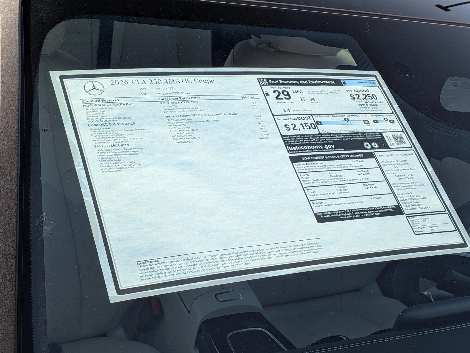 Certified Used 2026 Polar White Mercedes-Benz CLA 250 image 19