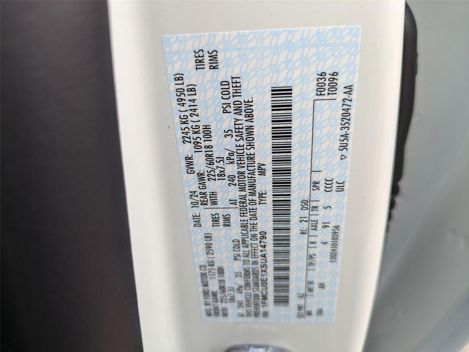 New 2025 Star White Metallic Tri-Coat Ford PHEV image 46