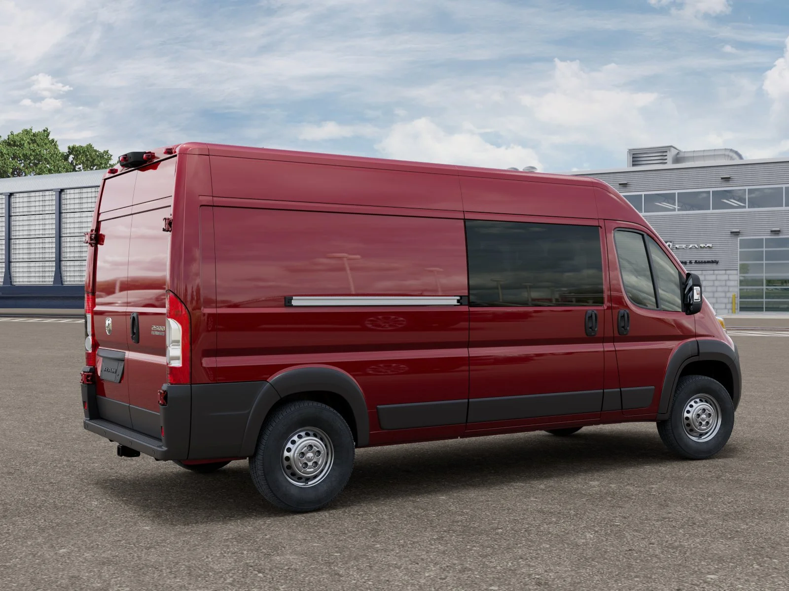 New 2026 Deep Cherry Red Crystal Pearl-Coat Exterior Paint RAM Tradesman image 2