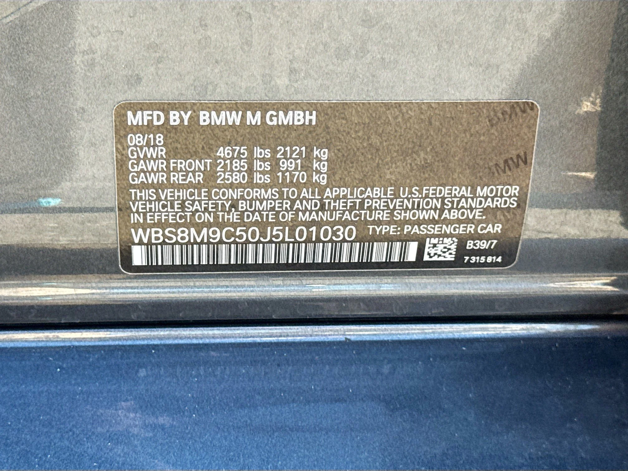 Used 2018 Mineral Gray Metallic BMW Competition image 44