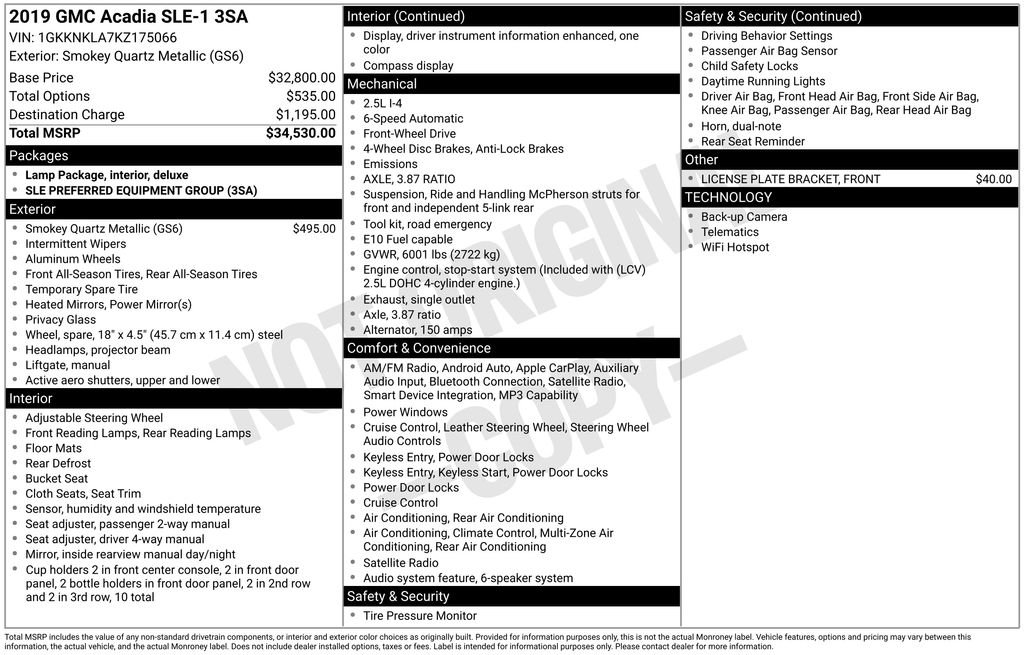 Used 2019 Gray GMC SLE-1 image 6