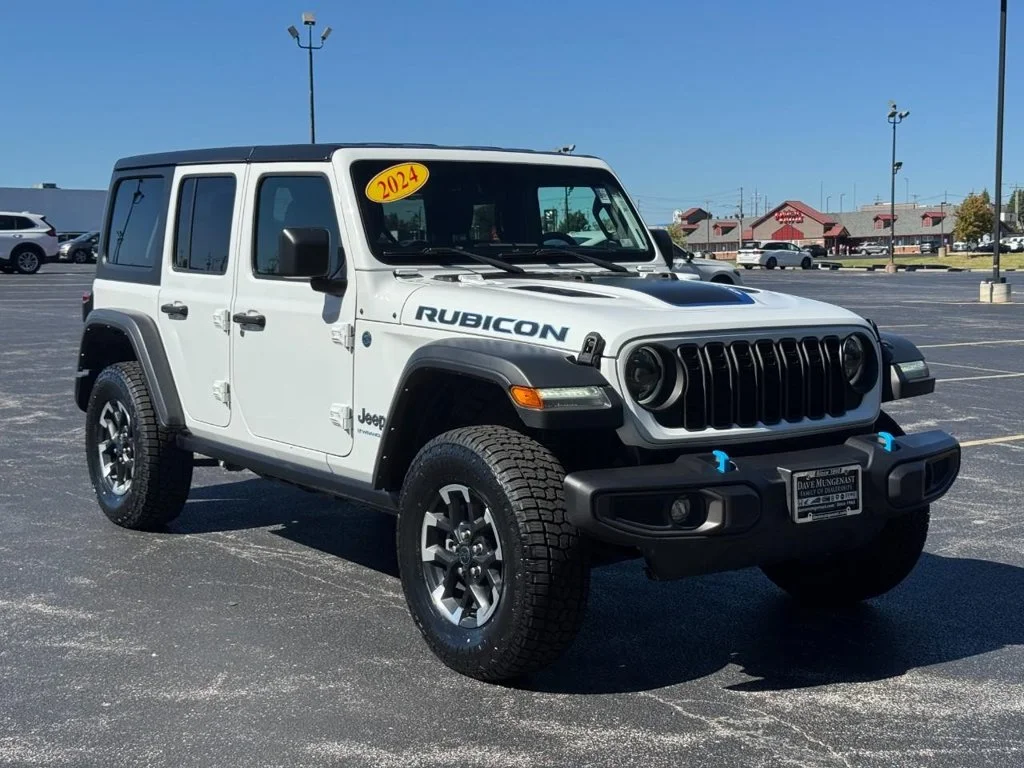 Used 2024 Bright White Clearcoat Jeep Rubicon 4xe image 2