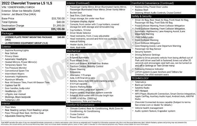 Certified Used 2022 SILVER ICE METALLIC Chevrolet LS image 44