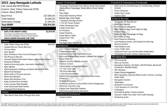 Used 2023 Yellow Jeep Latitude image 7