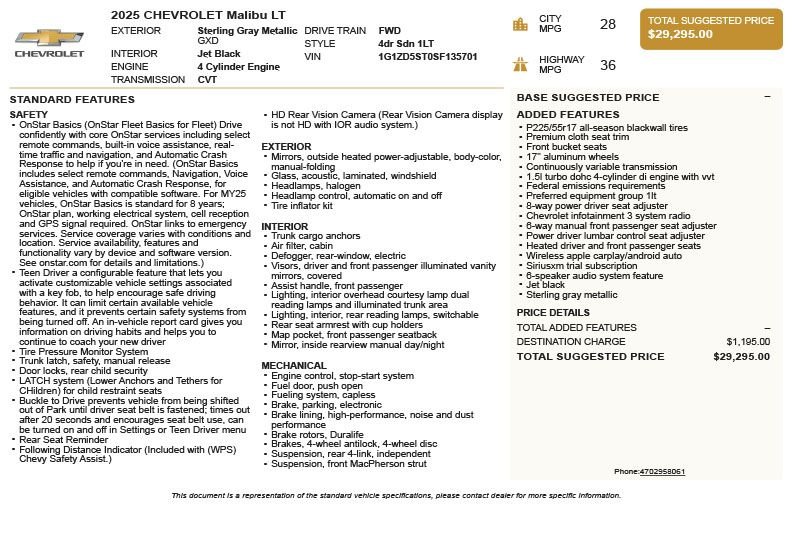 Used 2025 Gray Chevrolet LT image 3