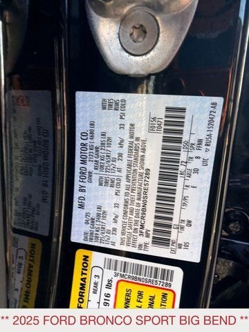 Certified Used 2025 Black Ford Big Bend image 17