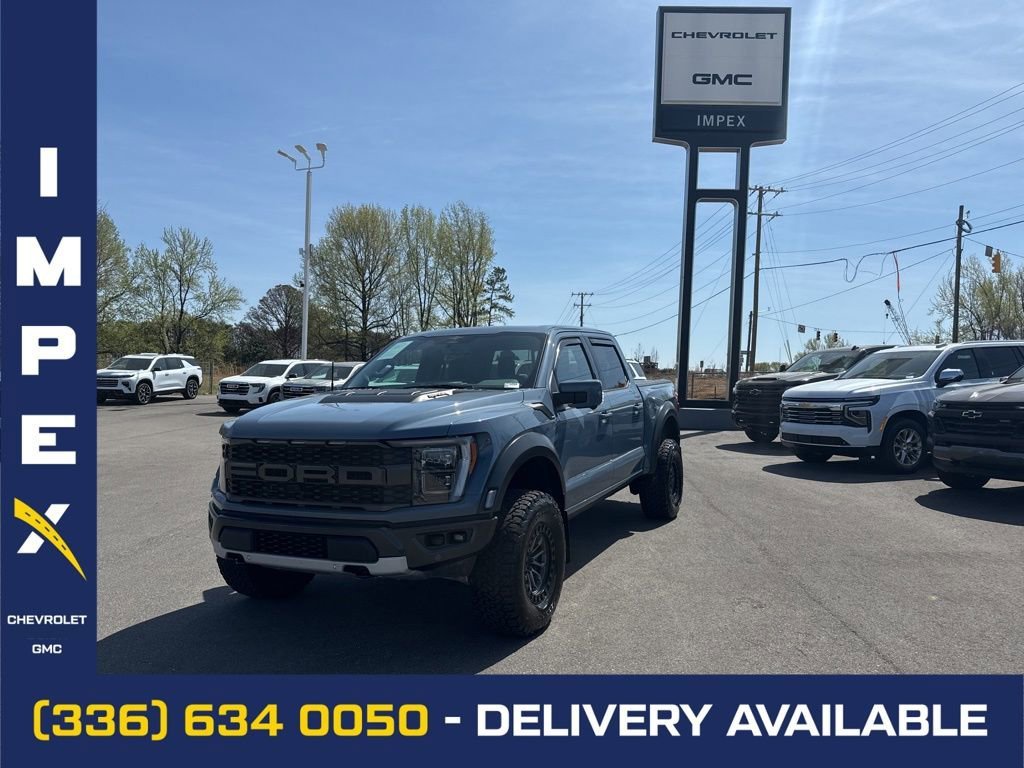 Blue 2023 Ford F-150 Raptor SuperCrew 4WD Pickup Truck Four-Wheel Drive