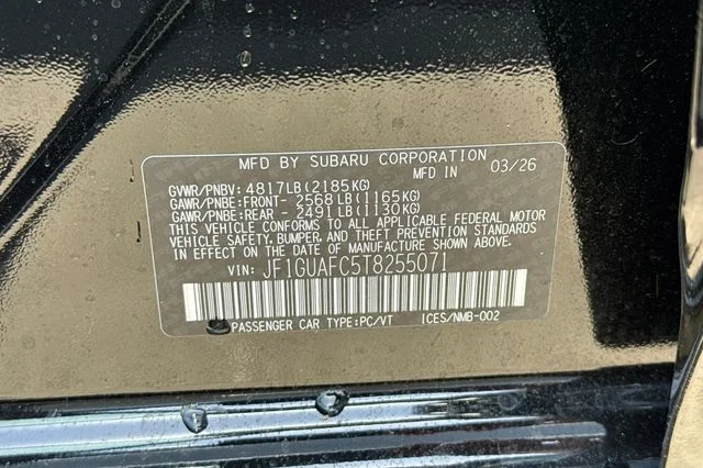 New 2026 CRYSTAL BLACK SILICA Subaru Sport image 24