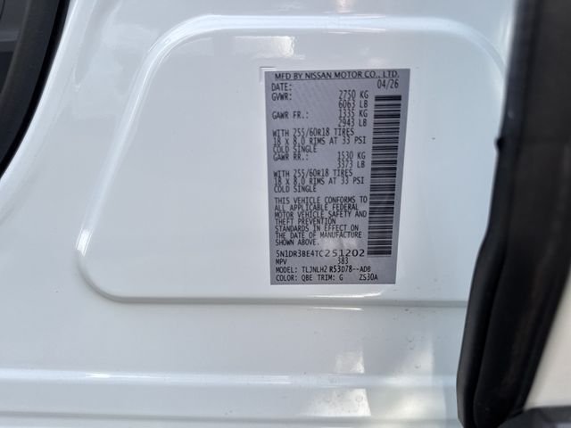 New 2026 White Nissan SV image 24