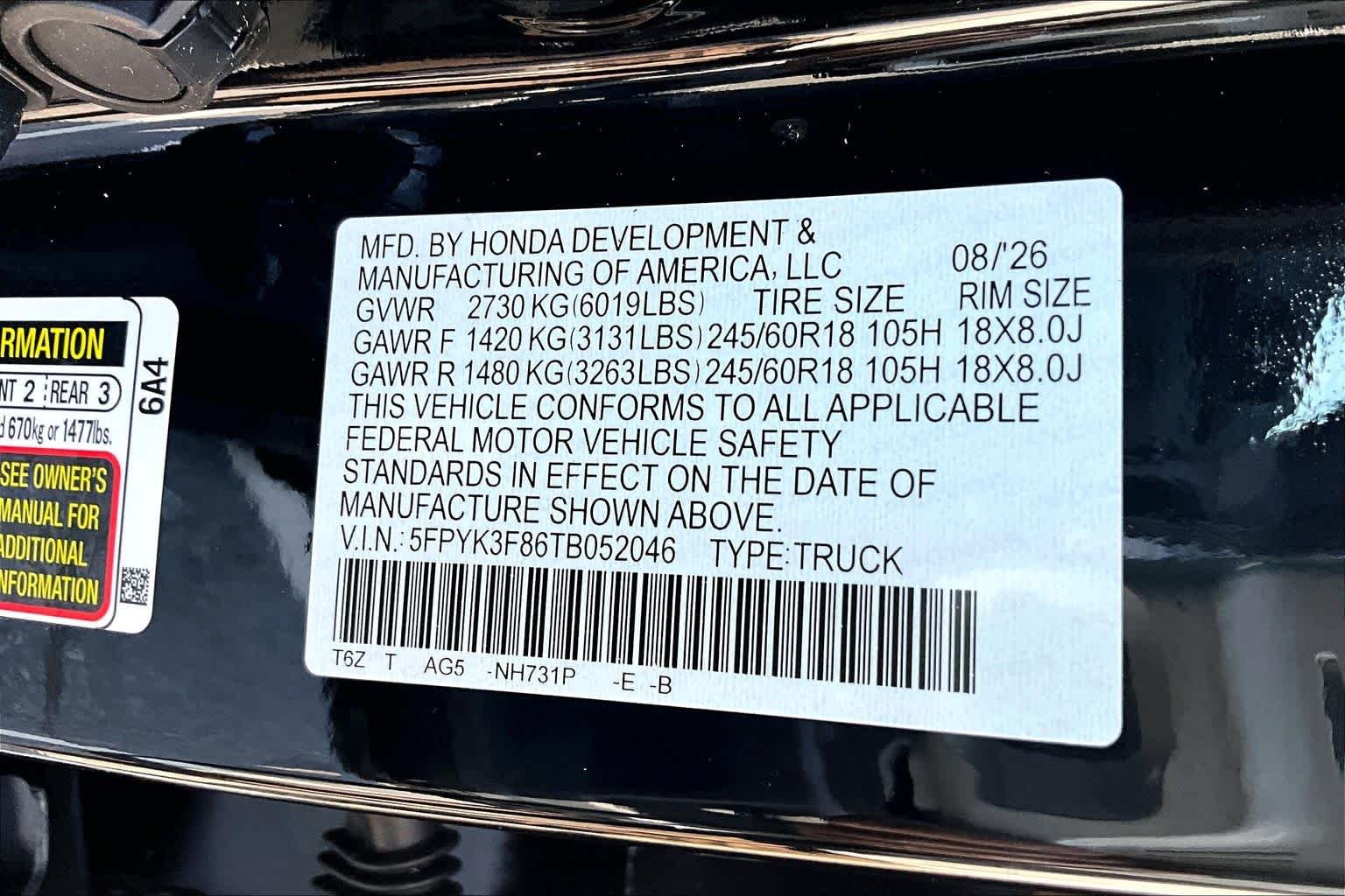 New 2026 Crystal Black Pearl Honda Black Edition image 14