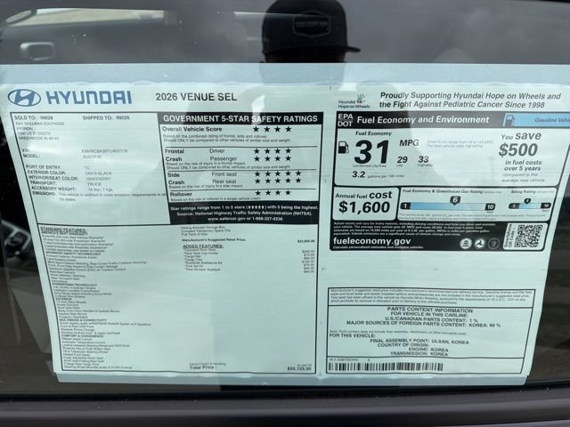 New 2026 Onyx Black Hyundai SEL image 6
