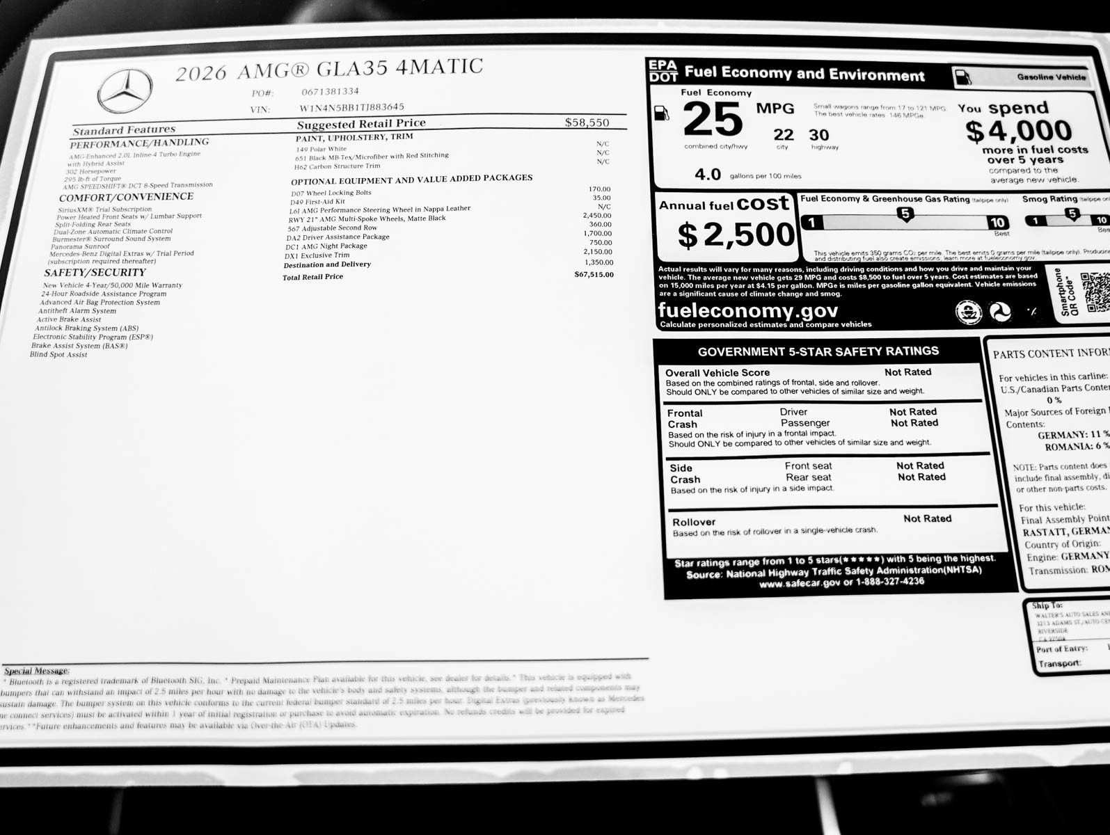 New 2026 Polar White Mercedes-Benz AMG® GLA 35 4MATIC® SUV image 24