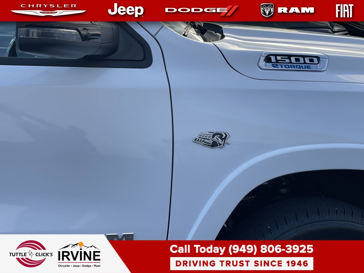 New 2026 Bright White Clear-Coat Exterior Paint RAM Laramie image 8