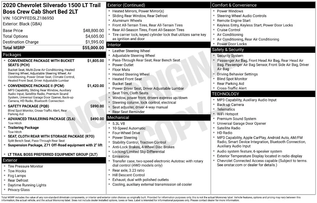 Used 2020 Black Chevrolet LT Trail Boss image 30