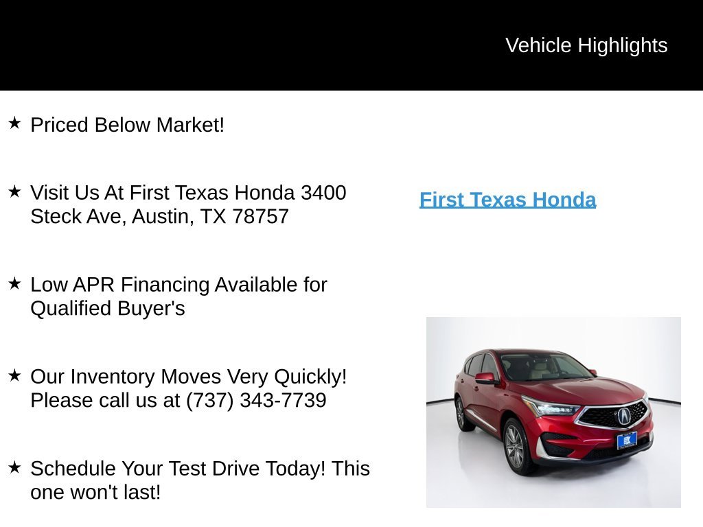 Used 2020 Performance Red Pearl Acura Technology Package image 9
