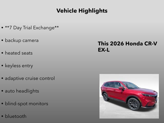 New 2026 Radiant Red Metallic Honda EX-L image 5