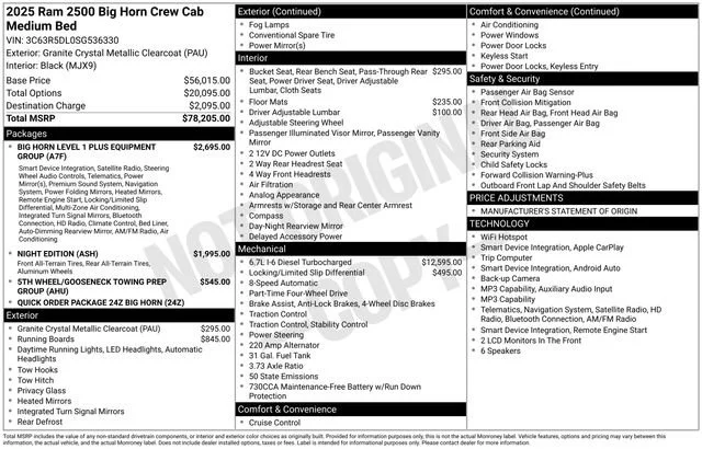 2025 RAM 2500 Big Horn 4X4 Crew Cab SWB's photo