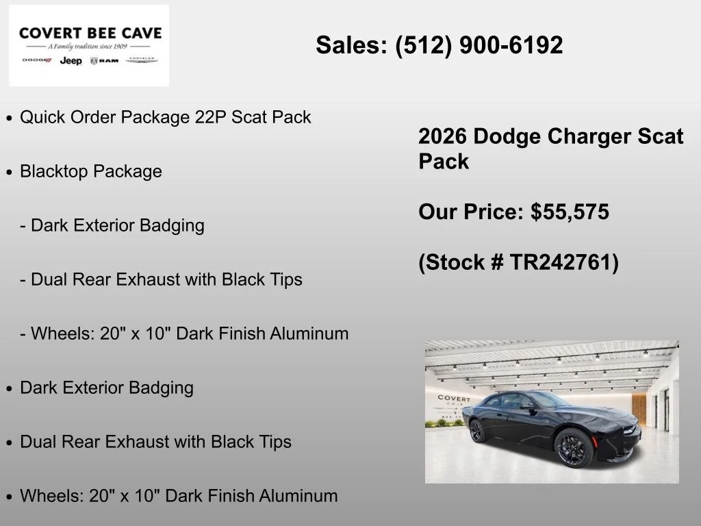 New 2026 Diamond Black Crystal Pearlcoat Dodge Scat Pack image 7