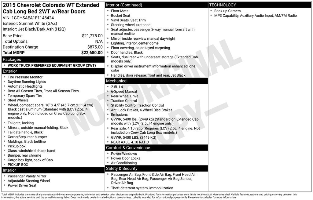 Used 2015 White Chevrolet Work Truck image 12