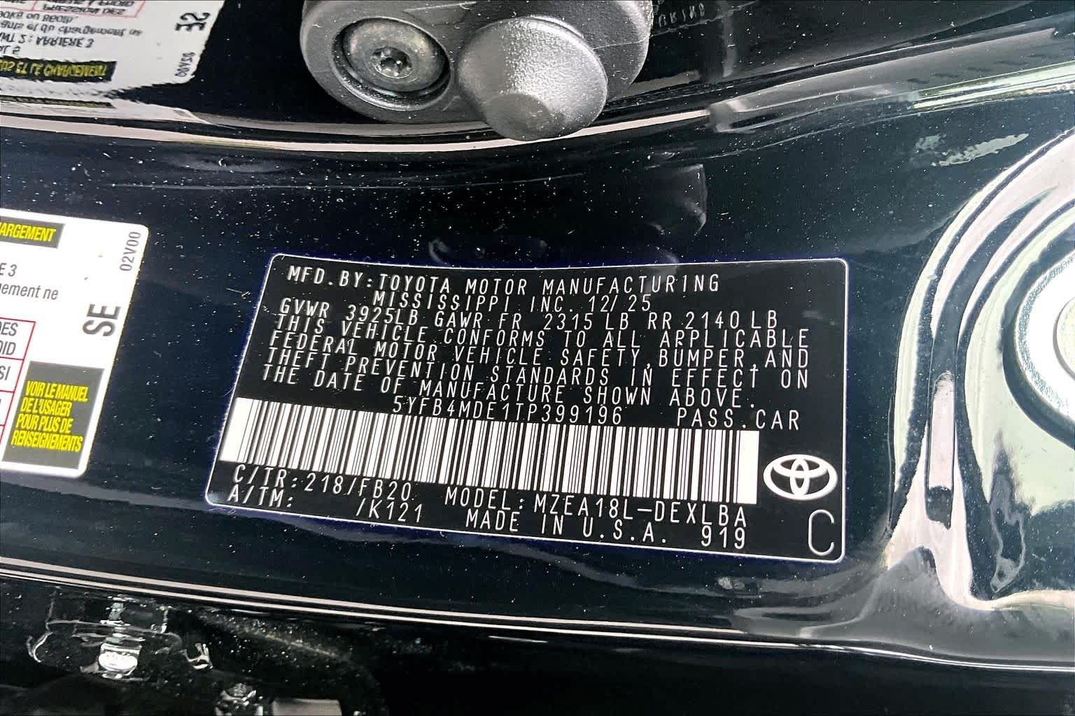 Used 2026 Midnight Black Metallic Toyota LE image 36