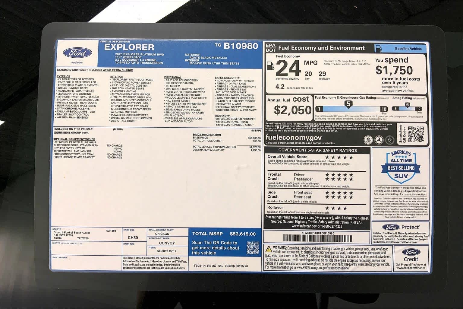 New 2026 Agate Black Metallic Ford Platinum™ image 21