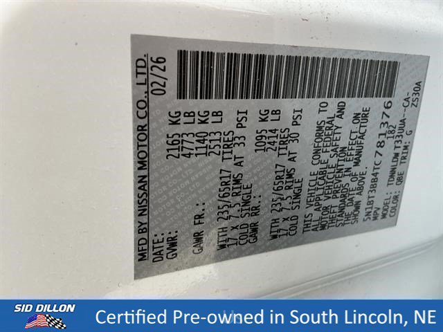 Certified Used 2026 Everest White Pearl Tricoat Nissan Rock Creek image 14