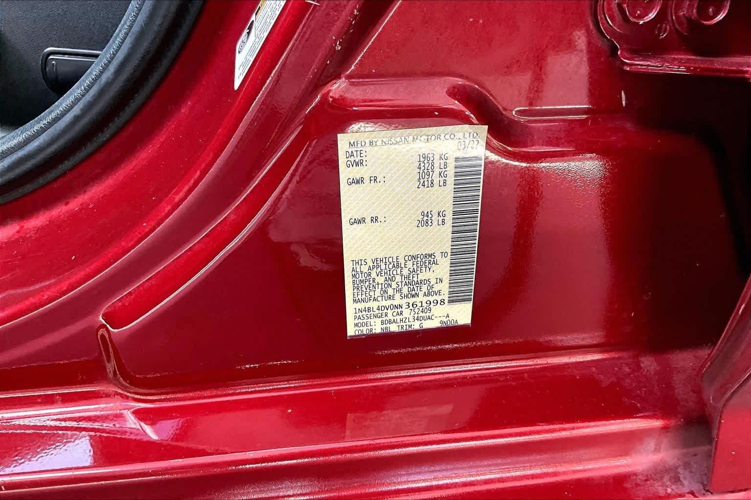 Used 2022 Scarlet Ember Tintcoat Nissan 2.5 SV image 67