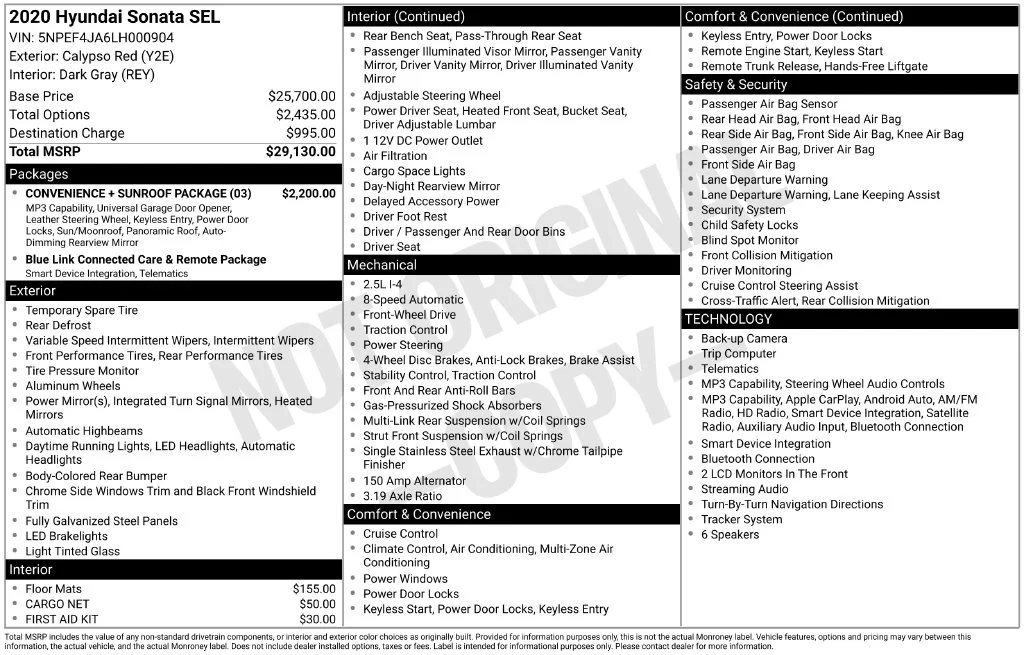 Used 2020 Red Hyundai SEL image 6