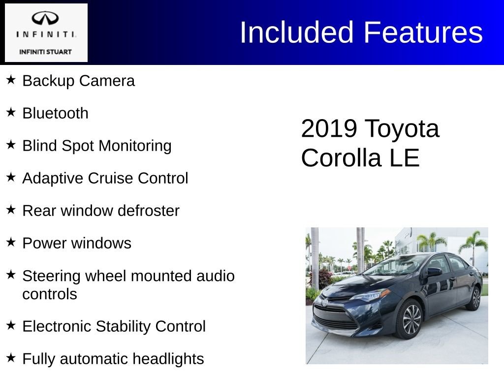 Used 2019 Blue Toyota LE image 2