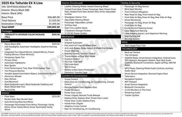 Used 2025 Black Kia EX X-Line image 49
