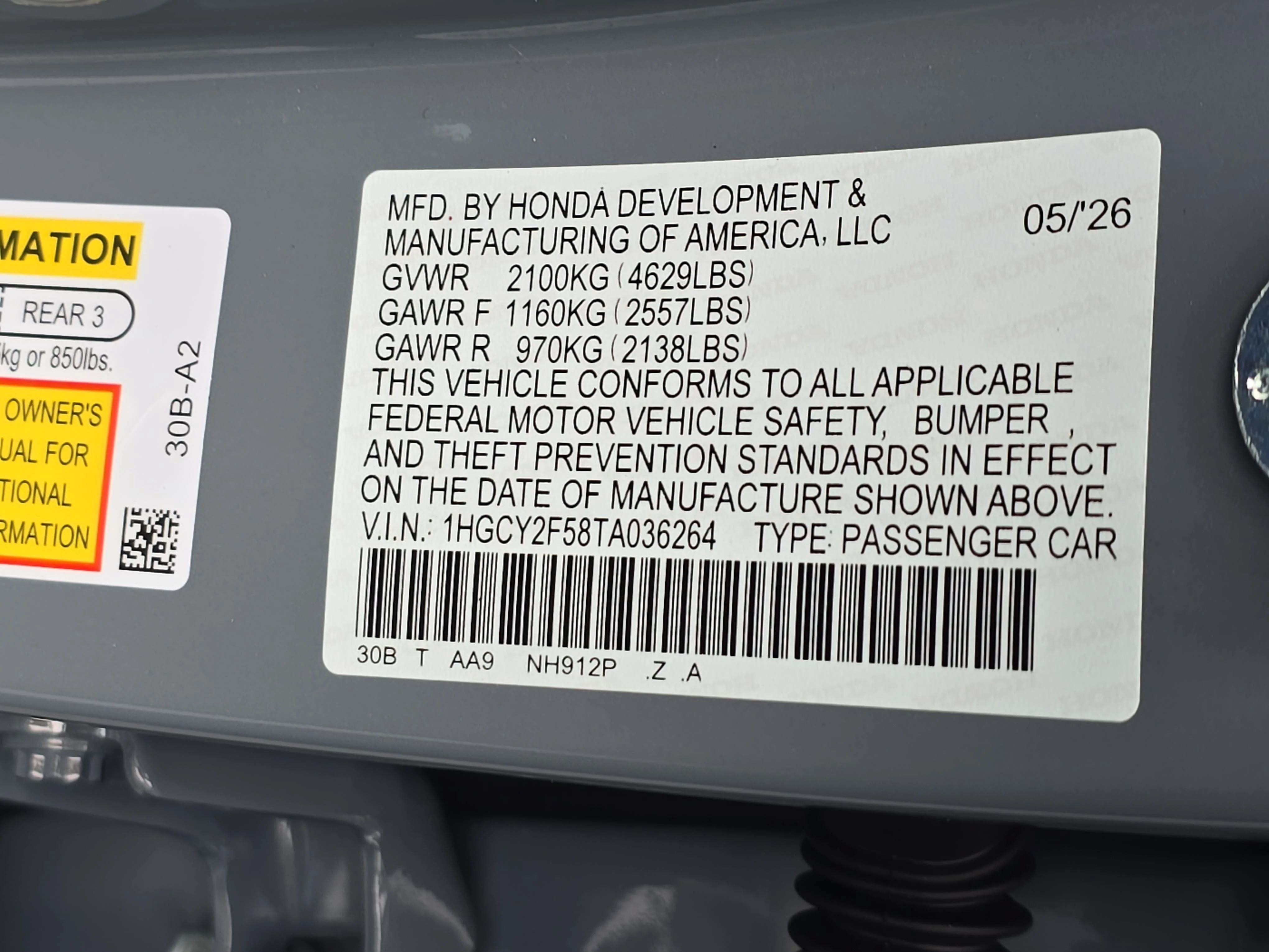 New 2026 Urban Gray Pearl Honda Sport image 33