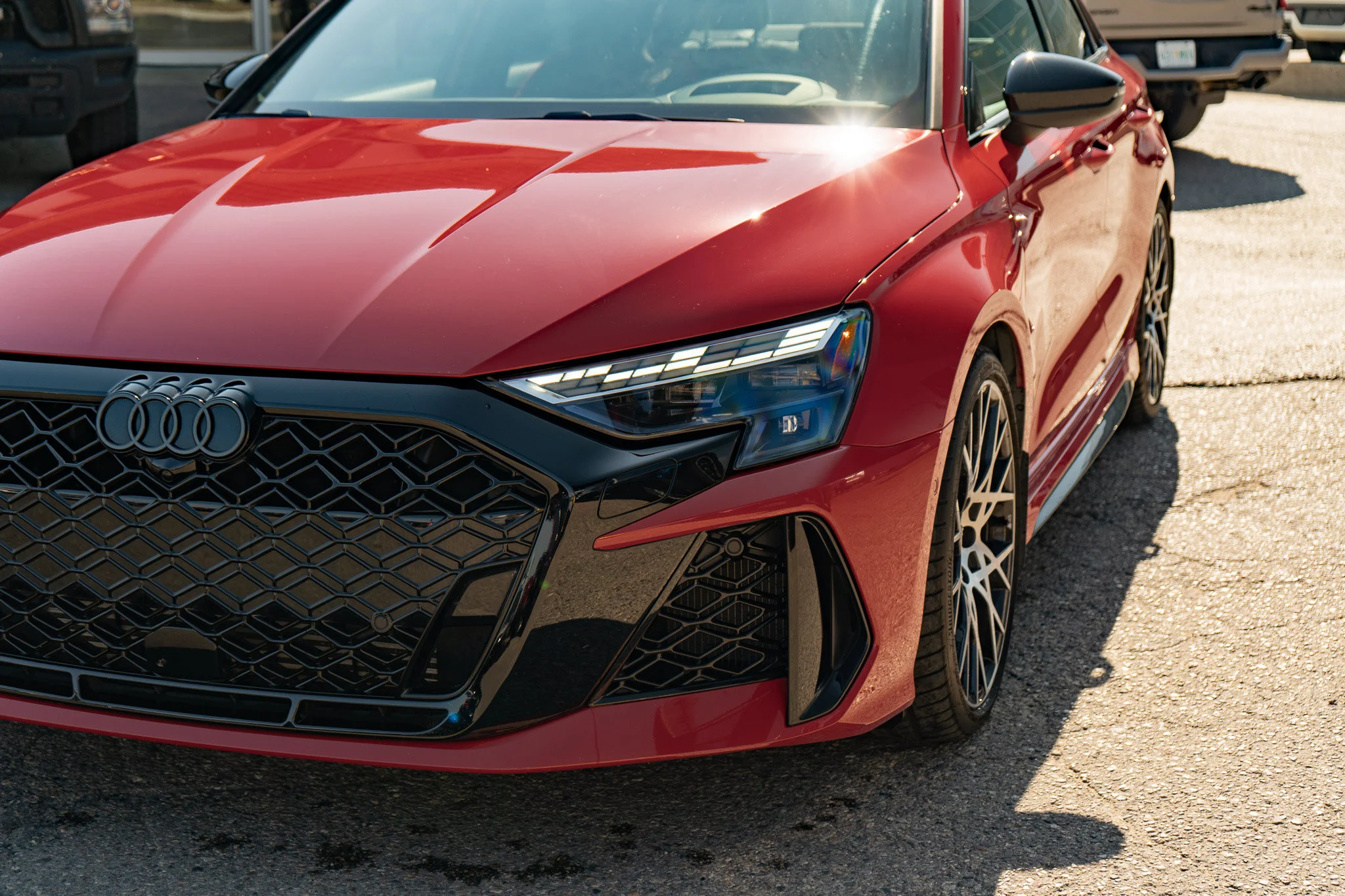 Certified Used 2025 Progressive Red Metallic Audi 2.5 TFSI Quattro*394HP! | 5 Cylinder Turbo | RS Design + Tech Pack | PPF | Winter Tires Included image 3