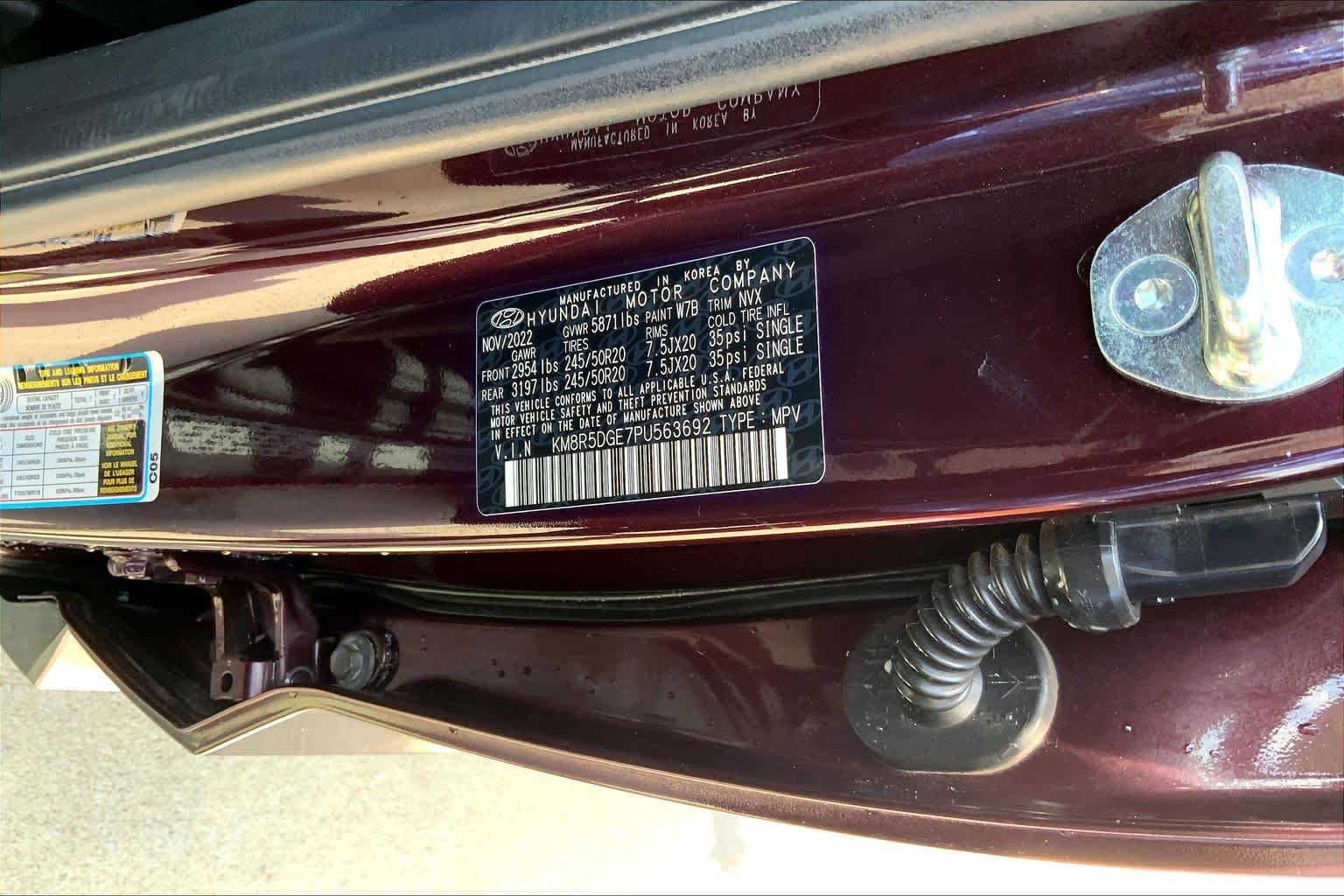 Certified Used 2023 Sierra Burgundy Hyundai Limited image 34