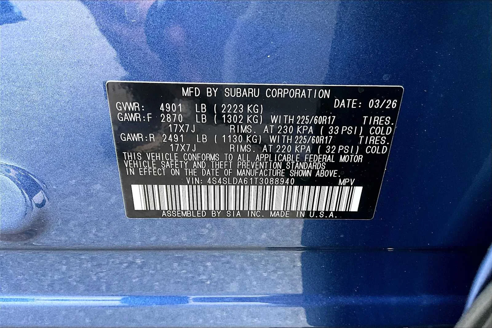 New 2026 Daybreak Blue Pearl Subaru  image 18