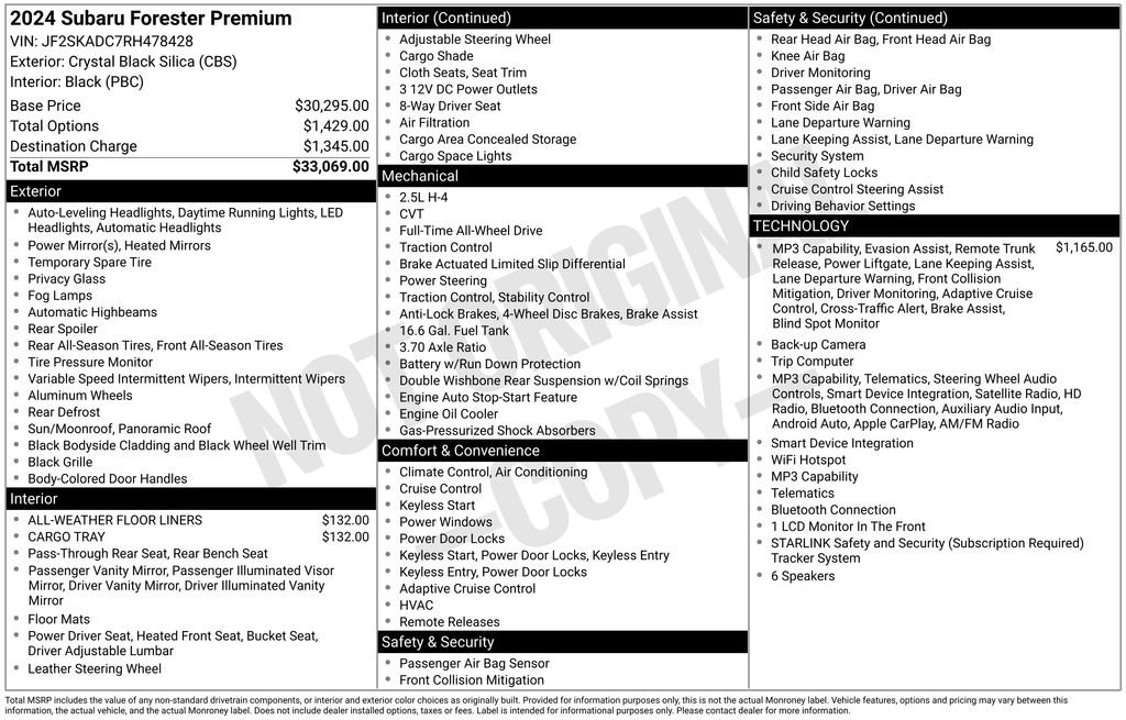 Used 2024 Black Subaru Premium image 25