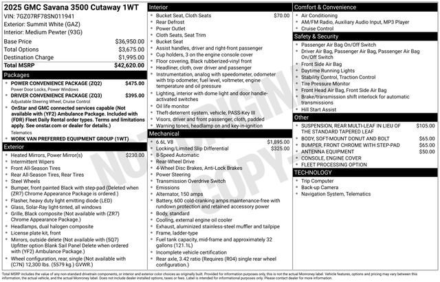 Used 2025 Summit White GMC Work Van image 15