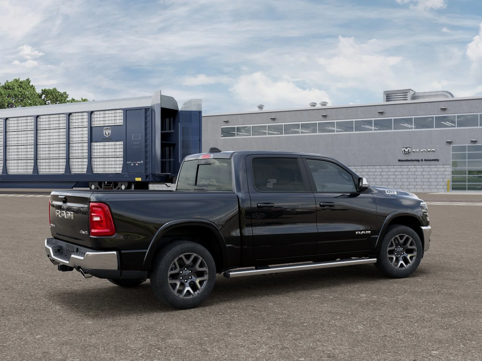 New 2026 Diamond Black Crystal Pearl Coat RAM Laramie Crew Cab 4x4 5