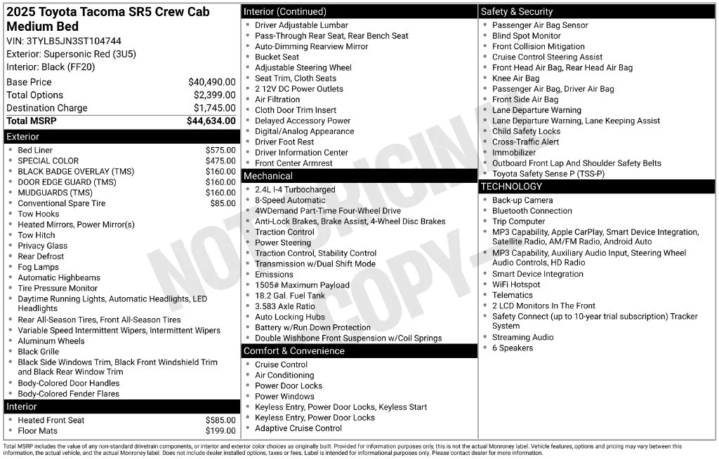 Used 2025 Red Toyota SR5 image 6