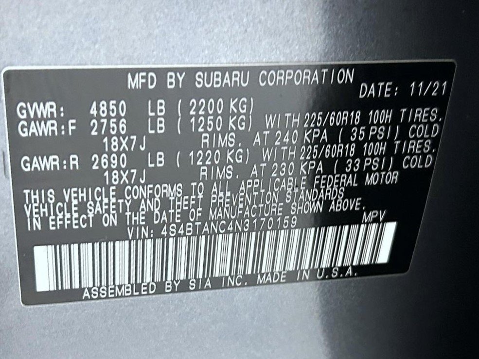 Used 2022 Gray Subaru Limited image 26