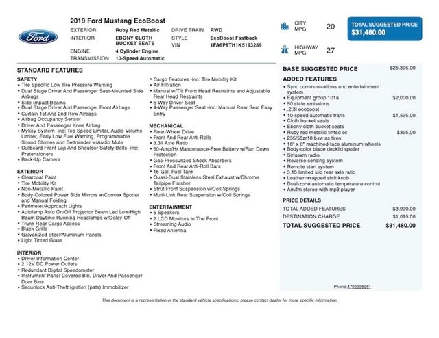 Used 2019 Red Ford EcoBoost image 4