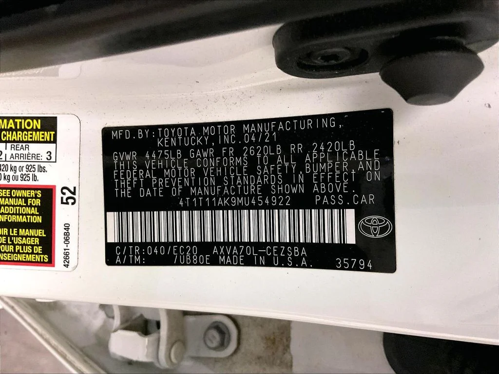 Certified Used 2021 White Toyota SE Nightshade image 39